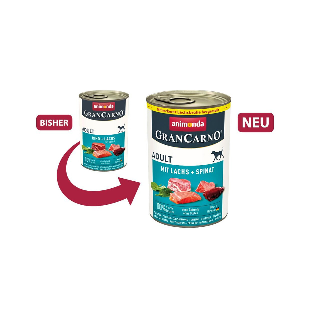 Animonda GRANCARNO konzerva ADULT losos/špenát 400g - NEW