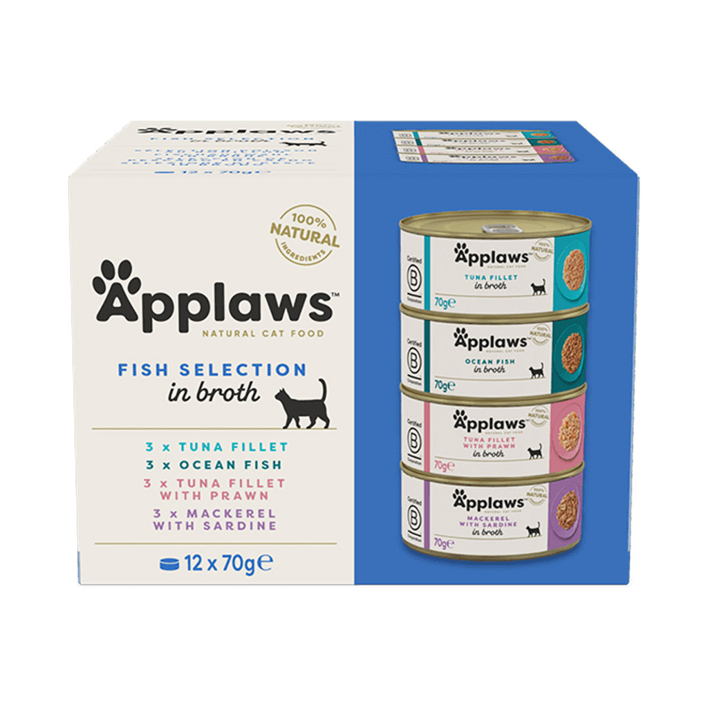 Applaws konzerva Cat 12x70g MultiFish - Rybí výběr