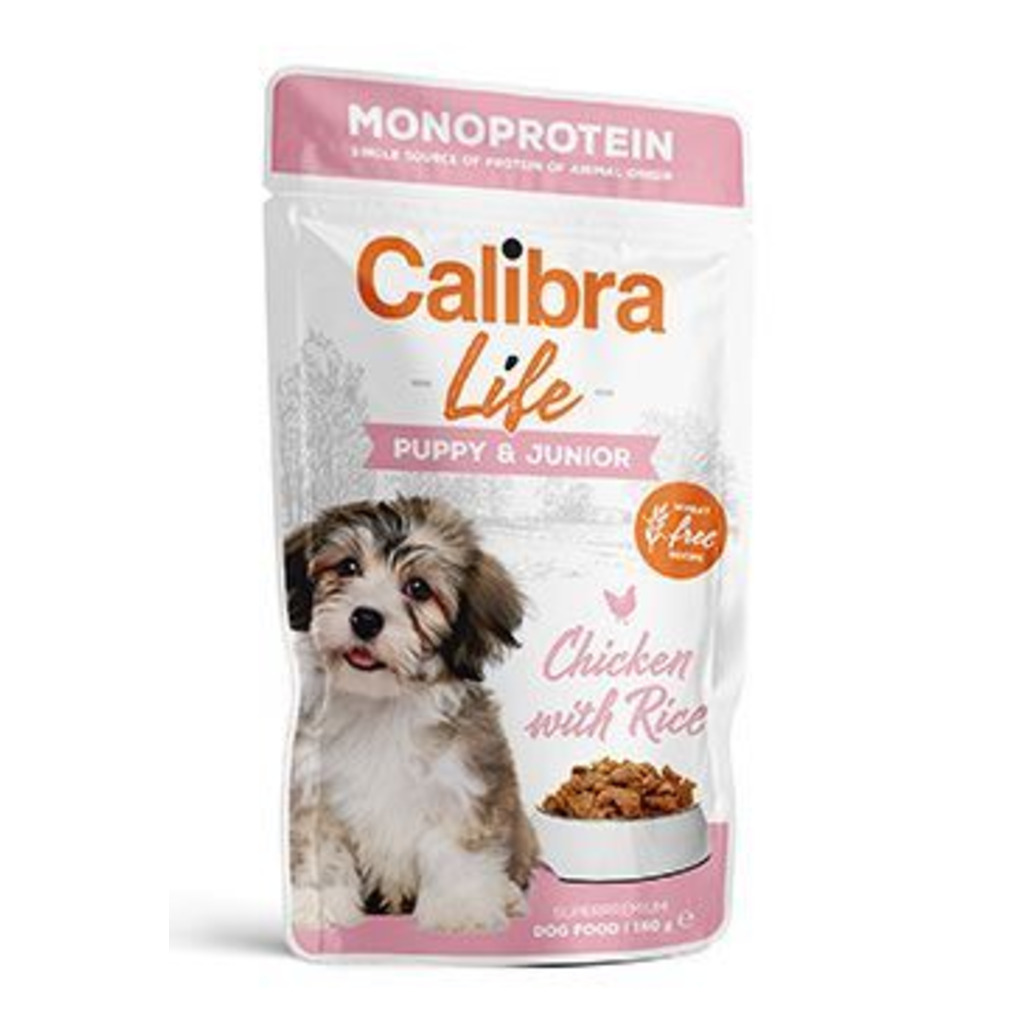 Calibra Dog Life kapsa Puppy&Junior Chicken 150g - AKCE 4+1 ZDARMA
