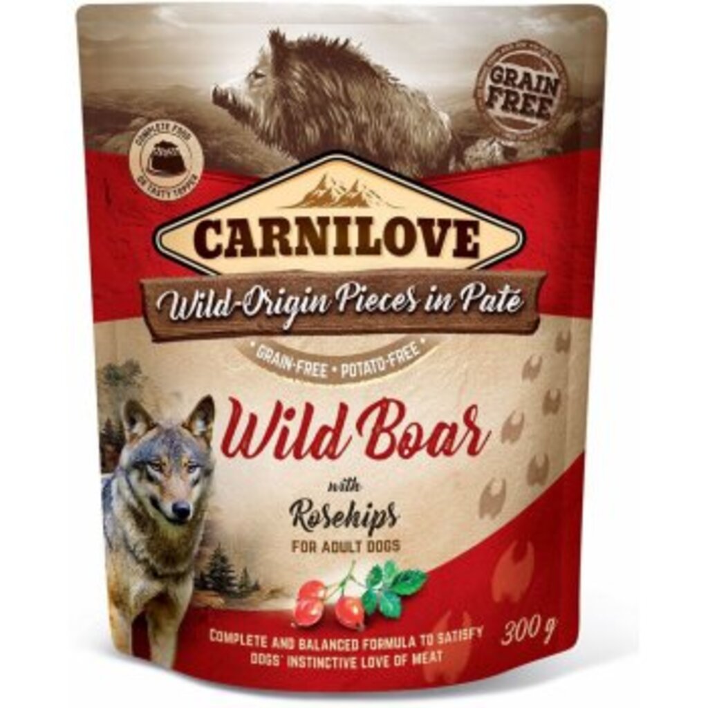 Carnilove Dog Pouch Paté Wild Boar & Rosehips 300g