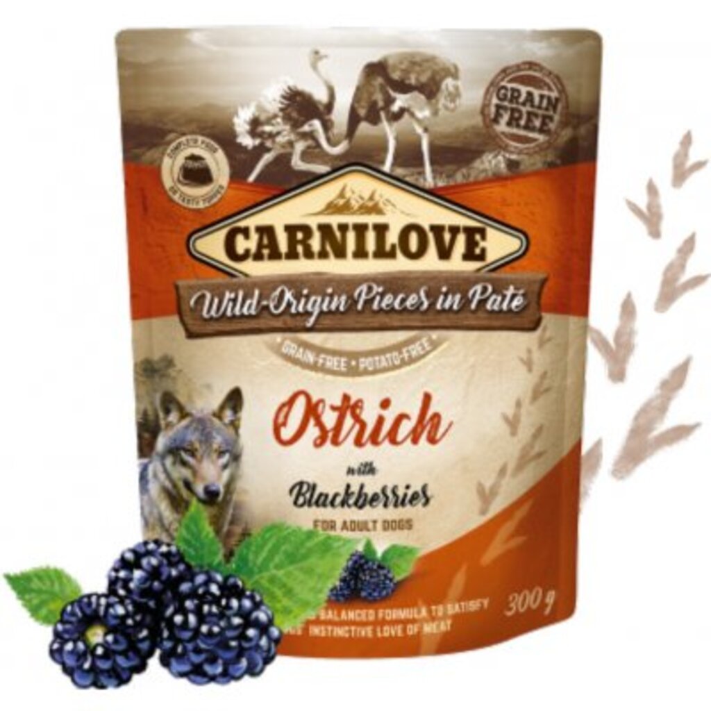 Carnilove Dog Pouch Paté Ostrich & Blackberries 300g