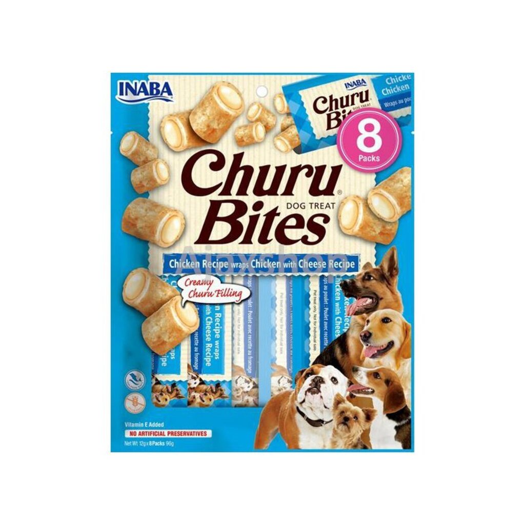 Churu Dog Bites Chicken wraps Chicken+Cheese 8x12g