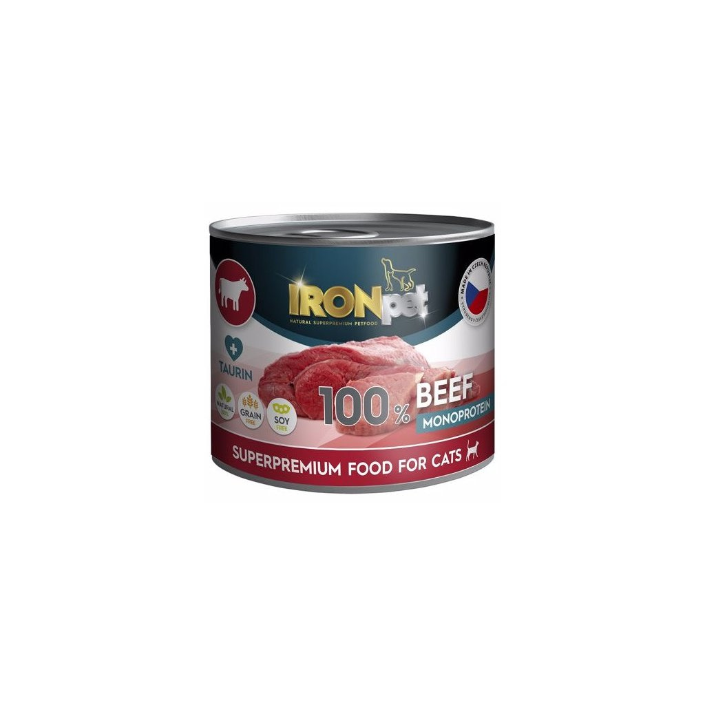 IRONpet Gold Cat Beef (Hovězí) 100 % Monoprotein, konzerva 400 g