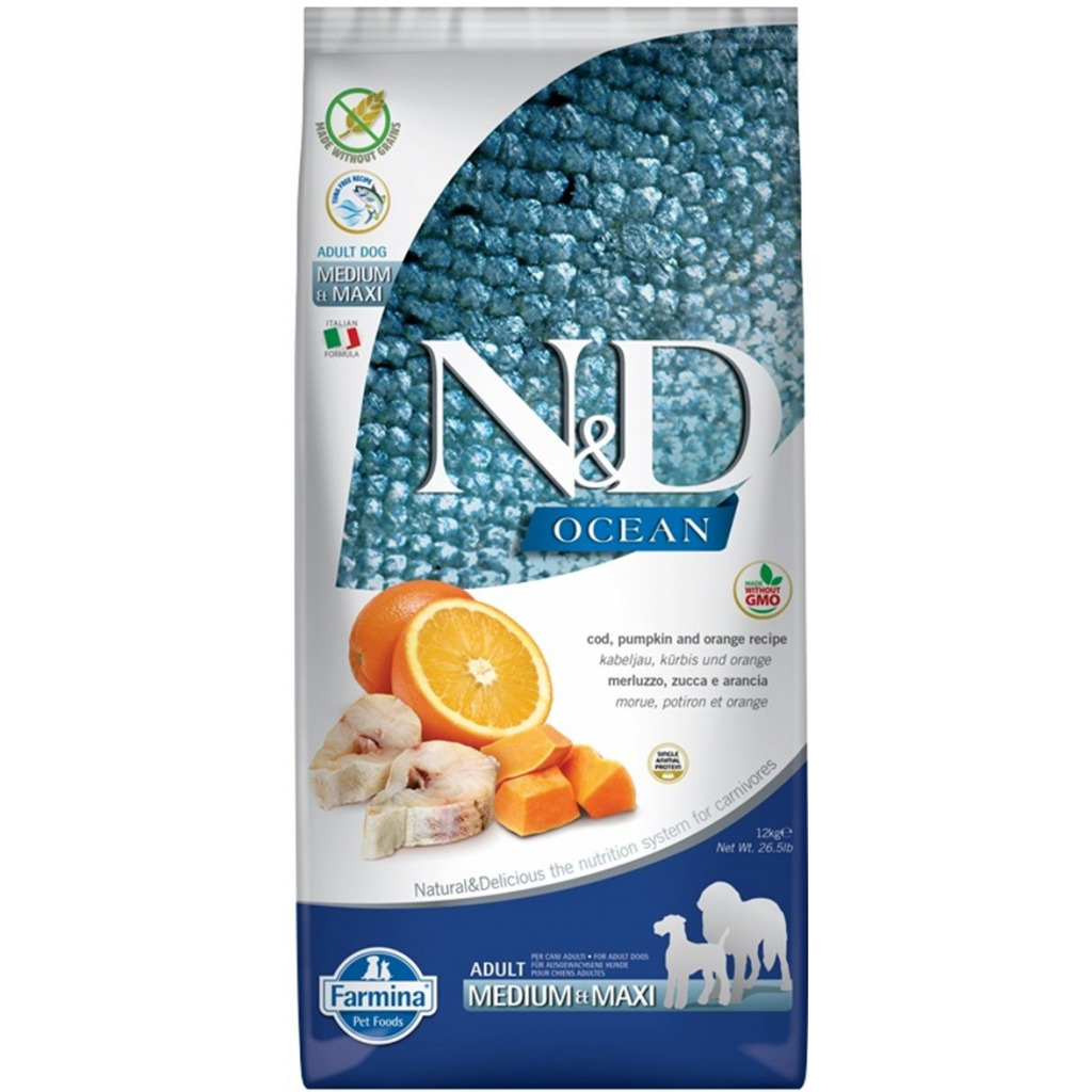 N&D OCEAN DOG Low Grain Adult Mini Codfish & Orange 2,5kg