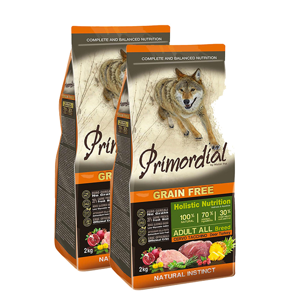 Primordial Grain-Free Adult Deer & Turkey 2x12kg + DOPRAVA ZDARMA