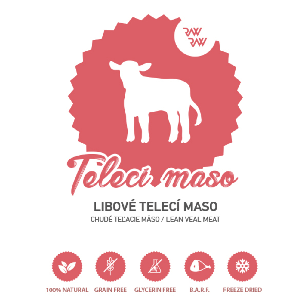 Raw Raw pamlsky mrazem sušené Telecí maso 70g