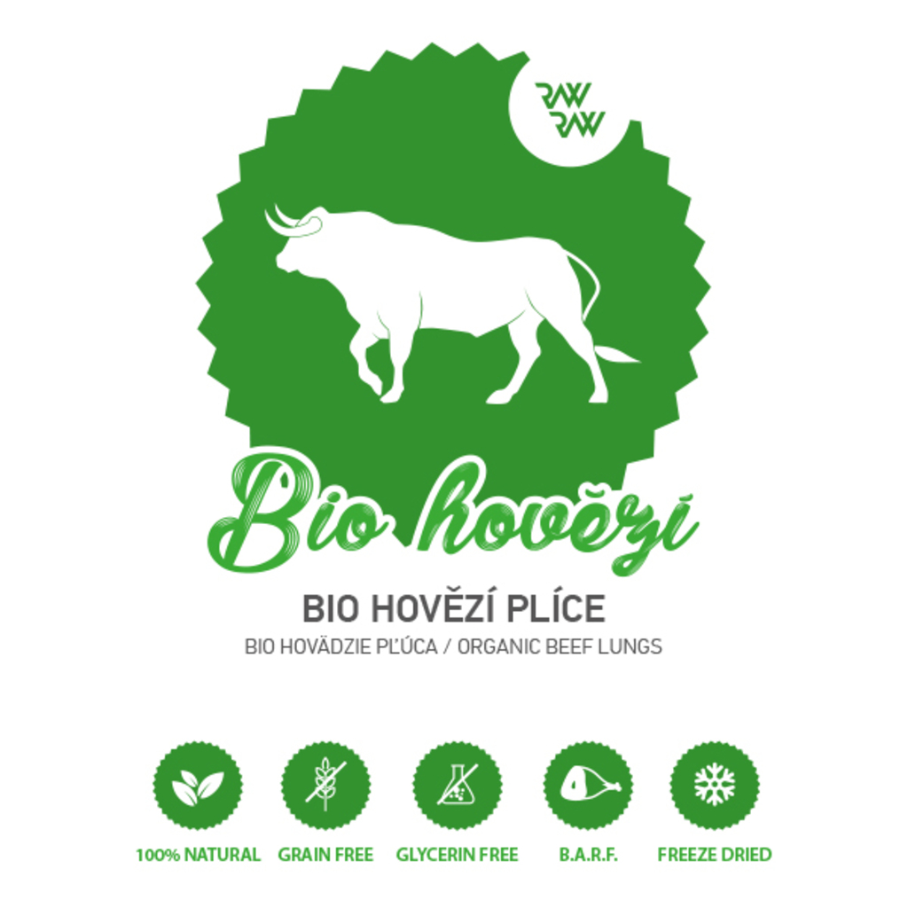 Raw Raw pamlsky mrazem sušené BIO Hovězí plíce 50g