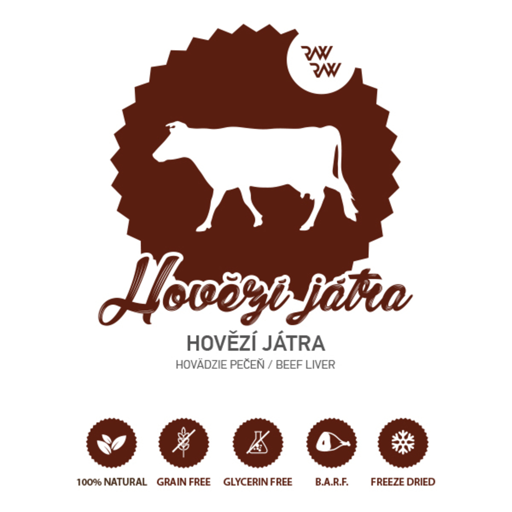 Raw Raw pamlsky mrazem sušená Hovězí játra 90g
