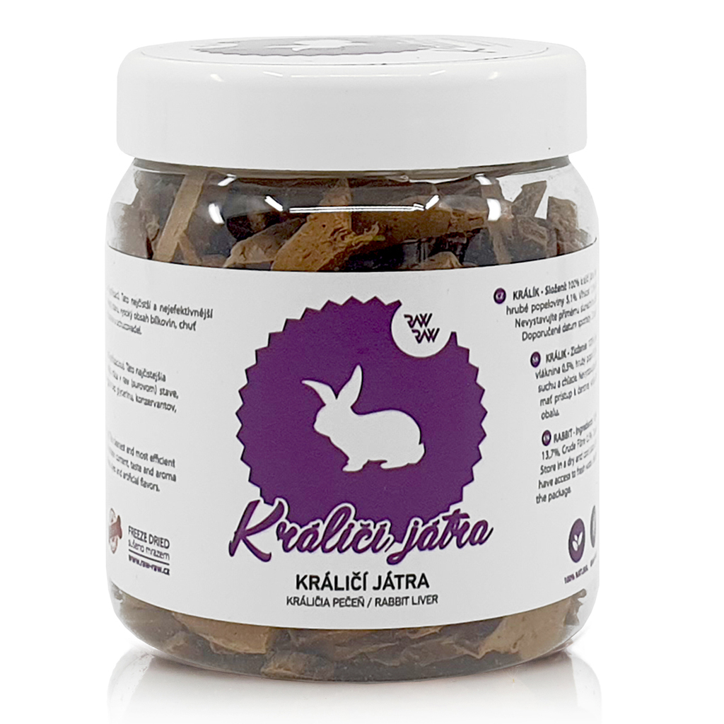 Raw Raw pamlsky mrazem sušená Králičí játra 80g