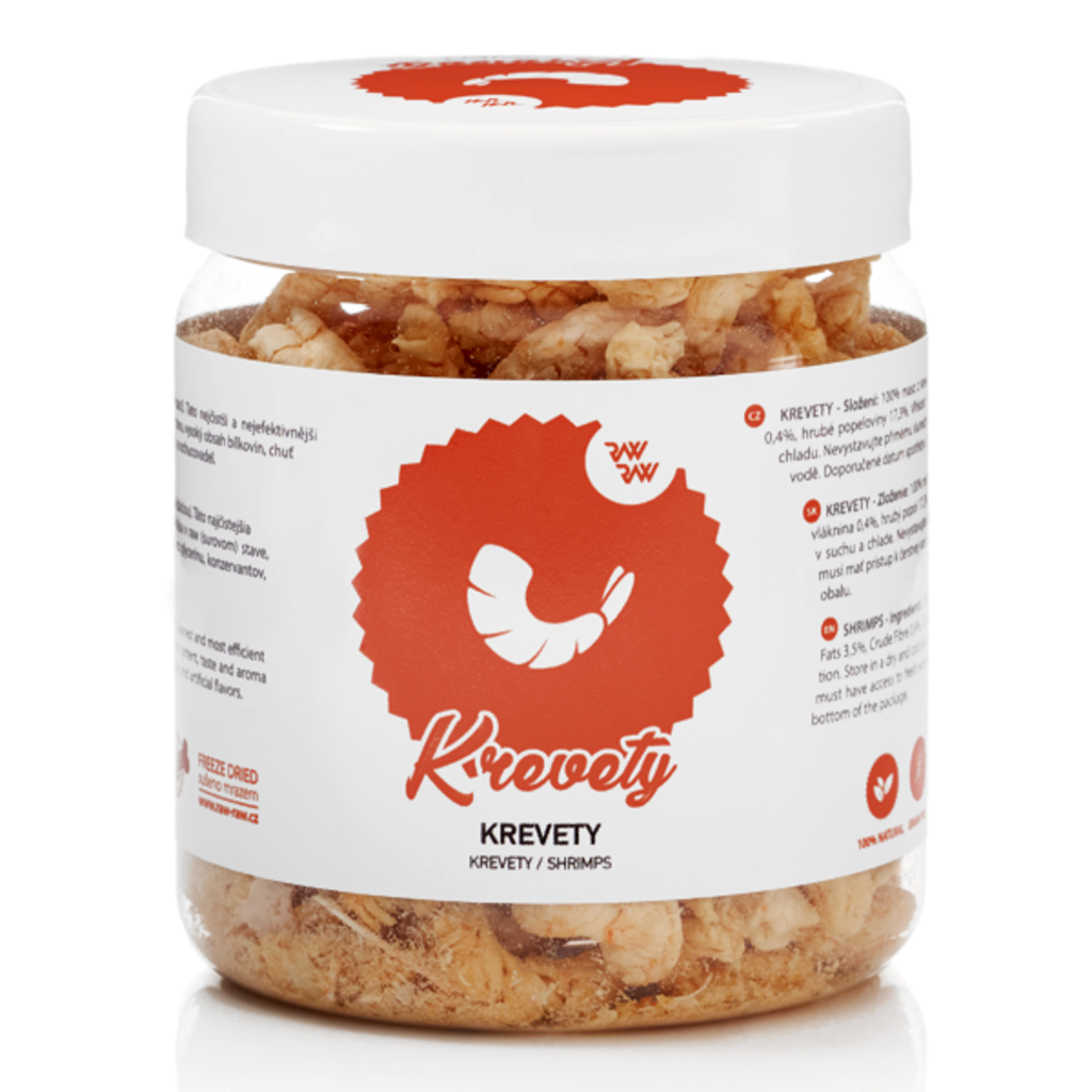 Raw Raw pamlsky mrazem sušené Krevety loupané 60g