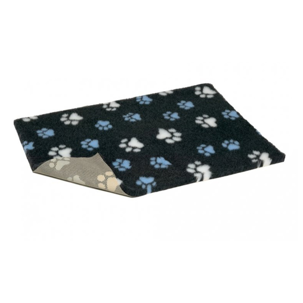 Vetbed protiskluz / Drybed Grafit modré a bílé packy DELUXE 100x75cm, vlas 30 mm