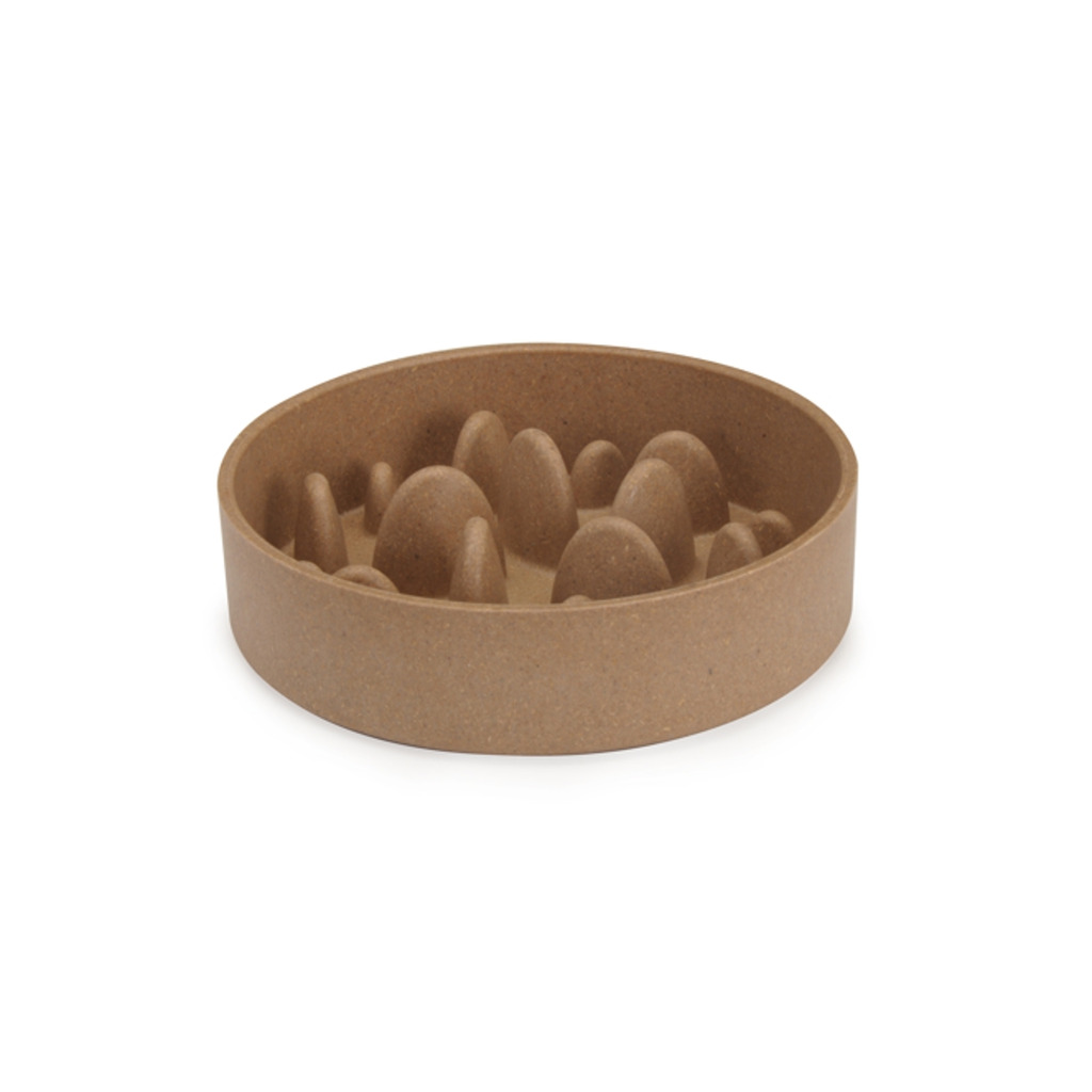 Miska Dog Bambus 410ml zpomalovací - hnědá