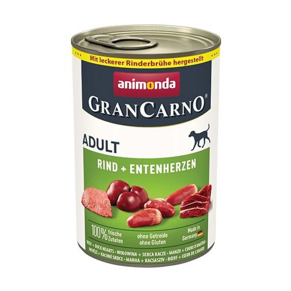 Animonda GRANCARNO konzerva ADULT hovězí/kachní srdce 400g NEW