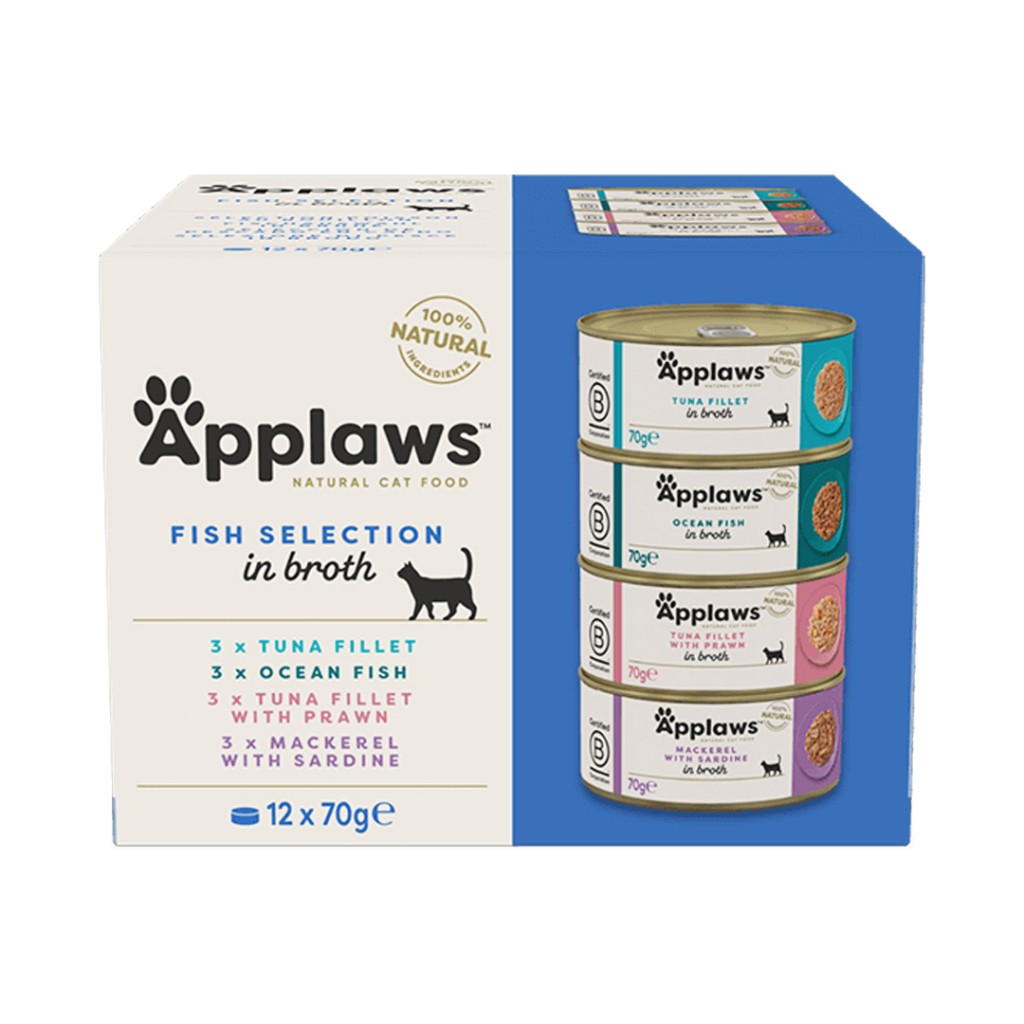Applaws konzerva Cat 12x70g MultiFish - Rybí výběr