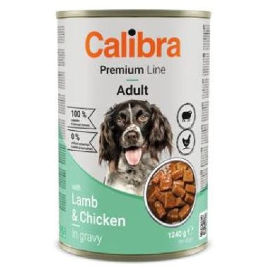 Calibra Dog konzerva jehněčí a kuřecí 1240g