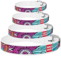 Obojek kožený WAUDOG Summer - bílý (27-36cm/1,5cm)