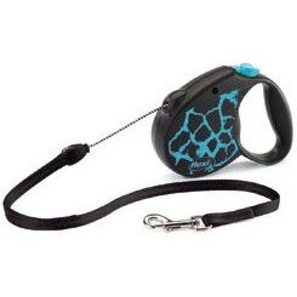 Vodítko FLEXI Safari žirafa S lanko 5m/12kg modré