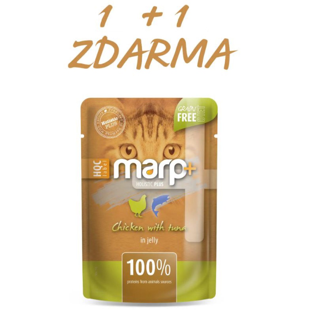 Marp Holistic Plus kapsička pro kočky - Kuře s tuňákem v želé 55g 1+1 ZDARMA