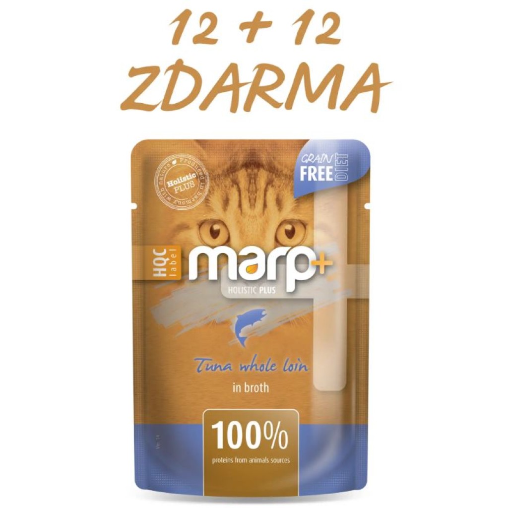 Marp Holistic Plus kapsička pro kočky - Tuňákové filety ve vývaru 55g - AKCE 12+12 ZDARMA