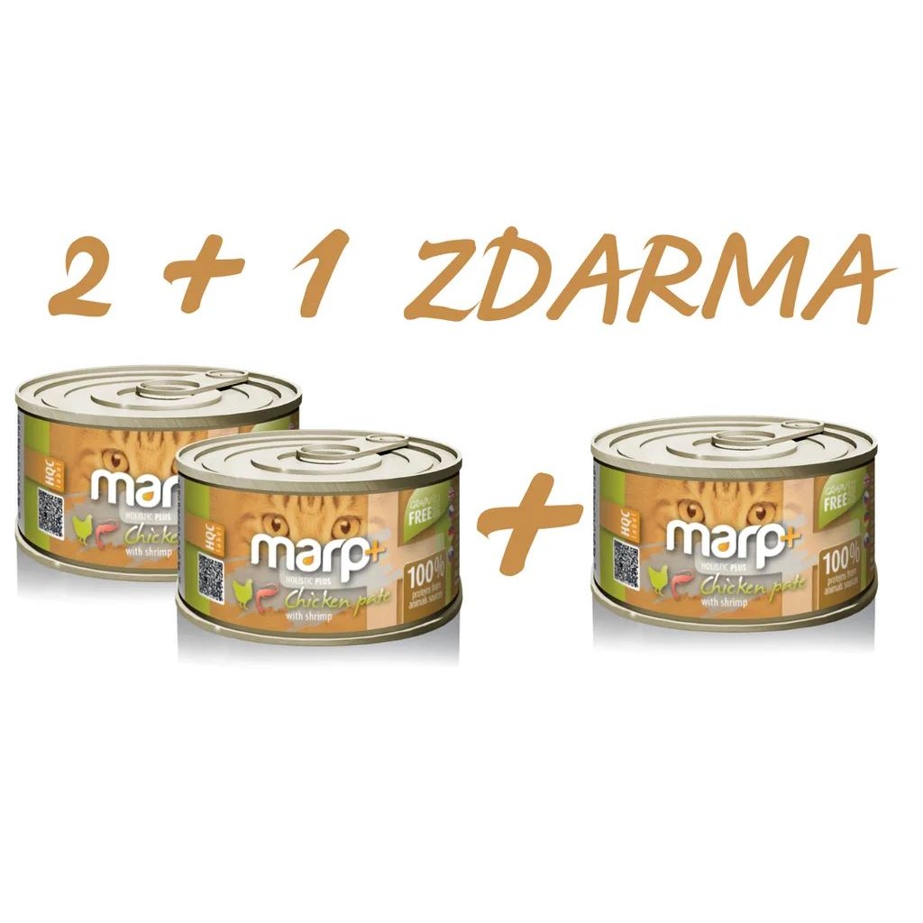 Marp Holistic Plus konzerva pro kočky – Kuřecí paté s krevetami 70g  - 2 + 1ks ZDARMA