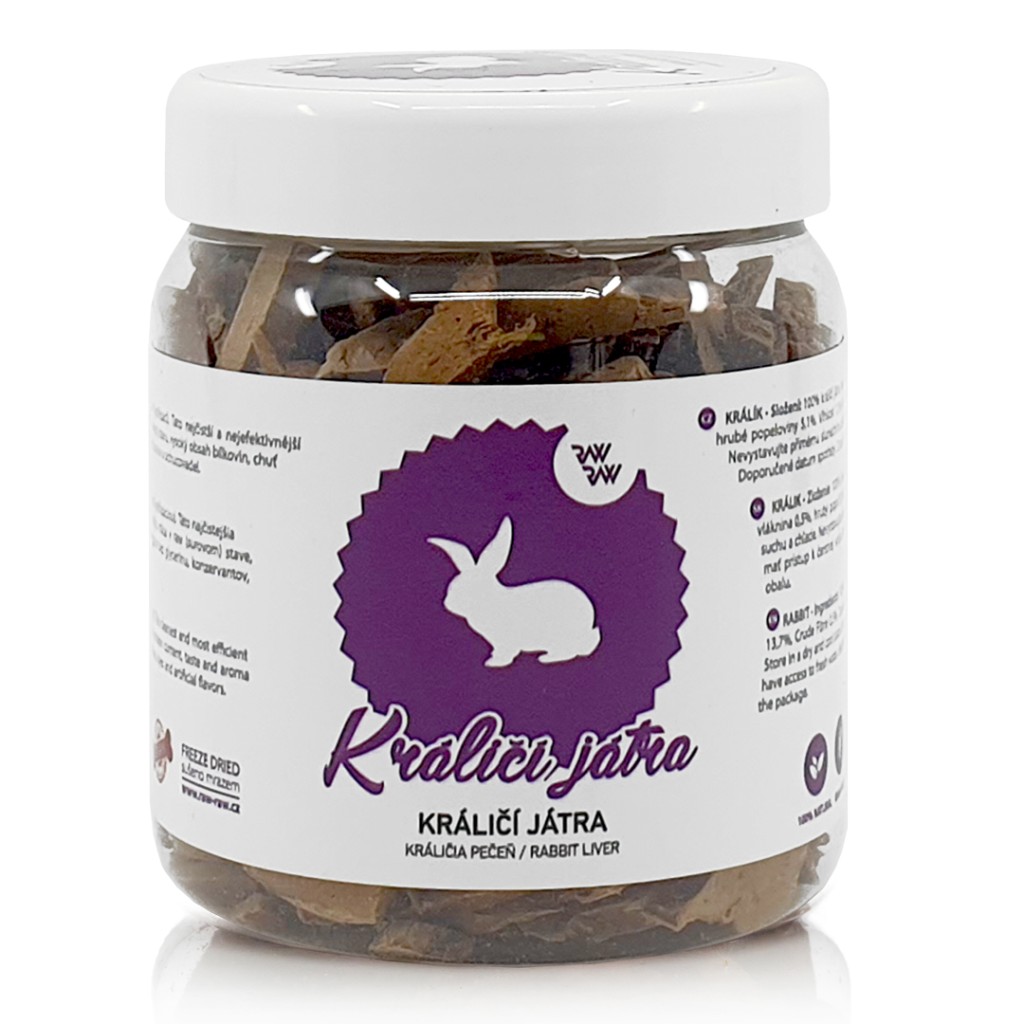 Raw Raw pamlsky mrazem sušená Králičí játra 80g
