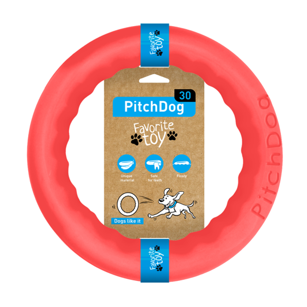 PitchDog - kroužek pro psy růžový 17cm