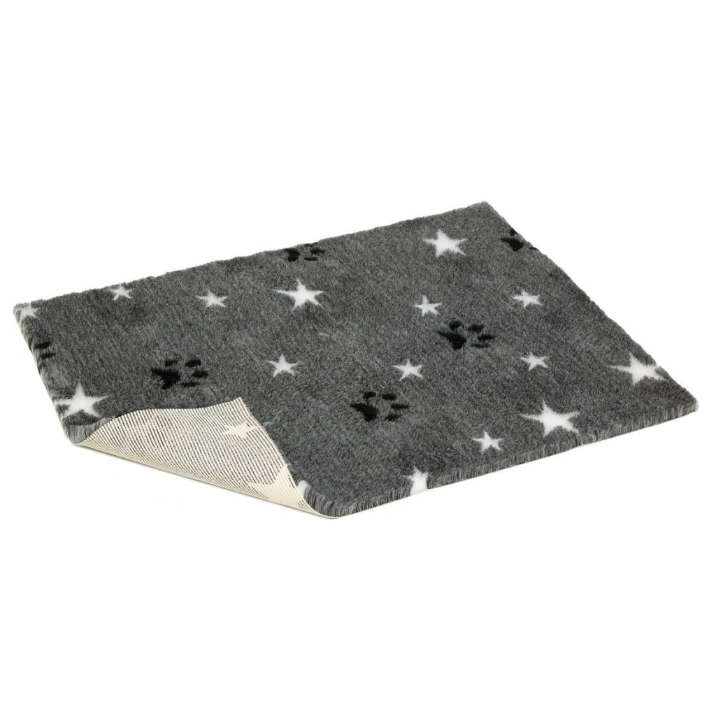 Vetbed protiskluz/Drybed Šedý hvězda s packou 100x75 cm