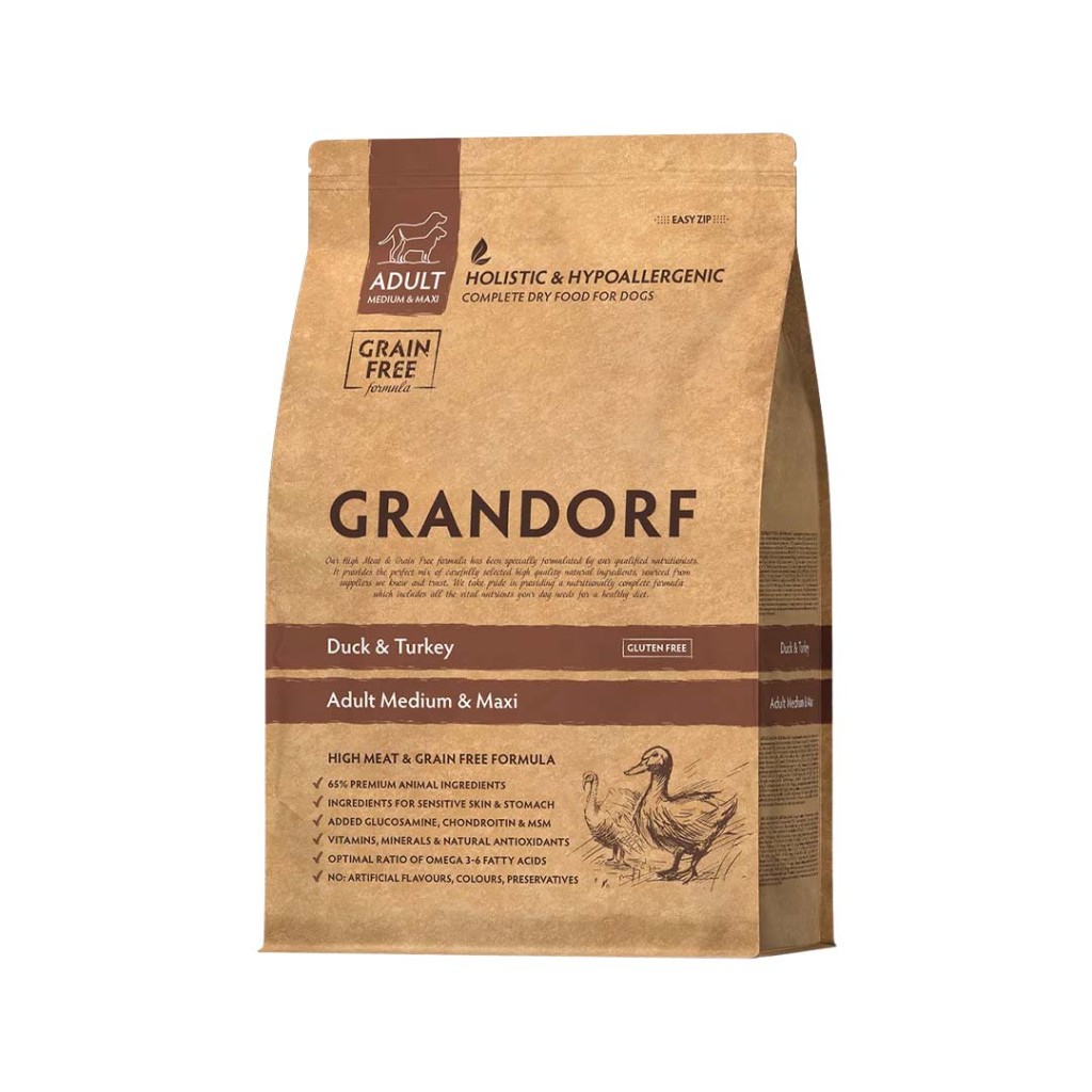 Grandorf granule pro psy Adult Medium & Maxi - Kachna a krocan GF 1kg