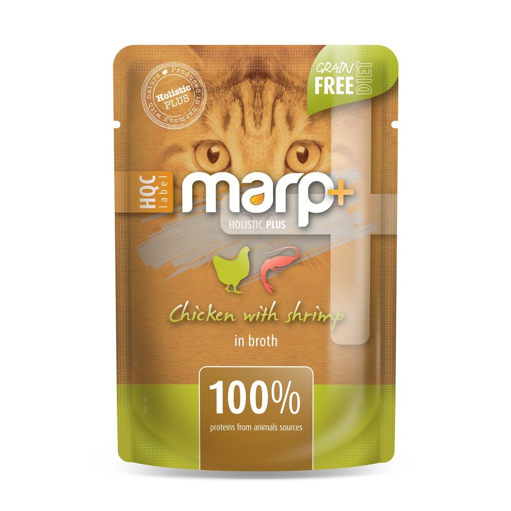 Marp Holistic Plus kapsička pro kočky - Kuře s krevetami ve vývaru 55g
