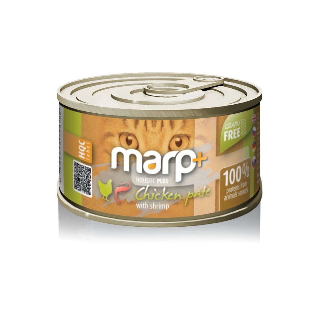 Marp Holistic Plus konzerva pro kočky – Kuřecí paté s krevetami 70g