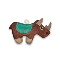 PafDog® Nosorožec Rudy z kůže a juty hnědý 19cm