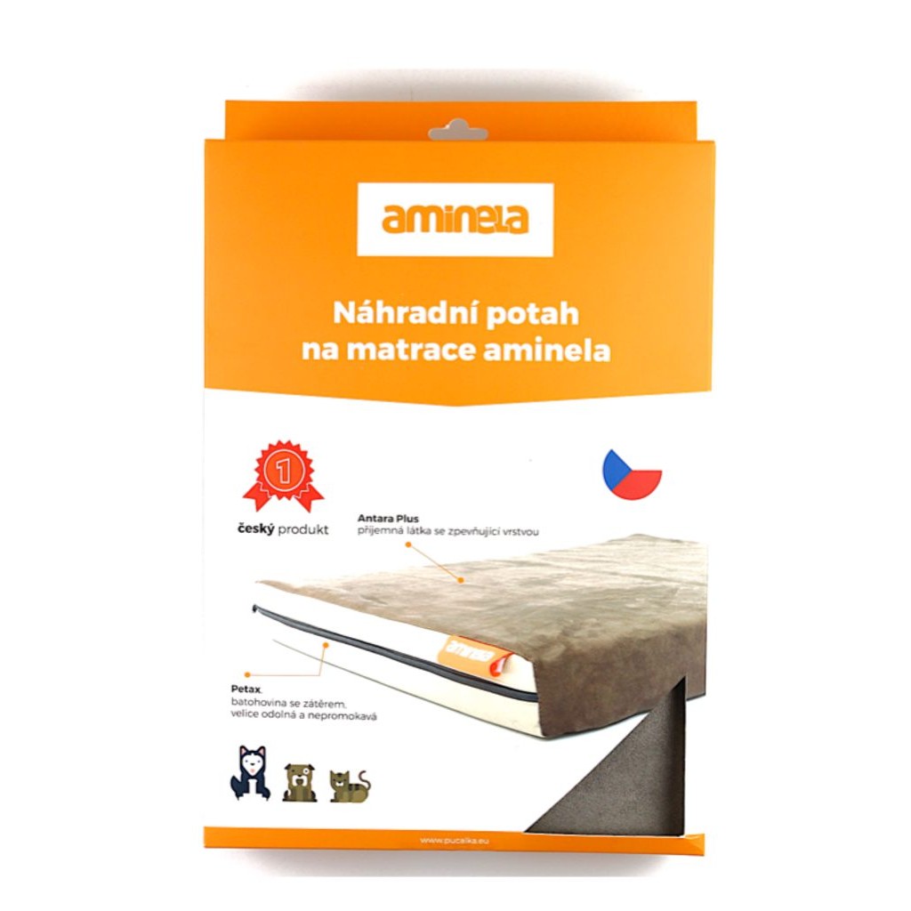 Potah na matraci Aminela - 80x60x10cm half and half šedá/oranžová