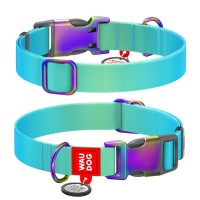 WAUDOG obojek nylon Gradient modro-zelený QR (M/28-40cm/2cm)