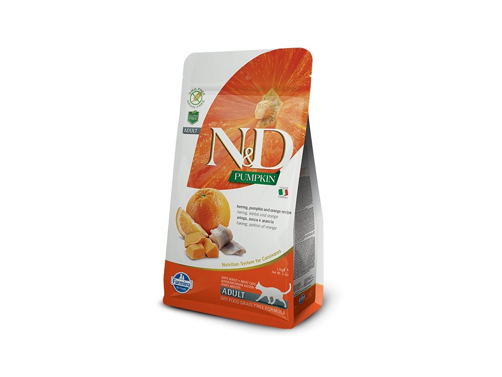 N&D Grain Free Pumpkin CAT Ocean  Herring & Orange 300g