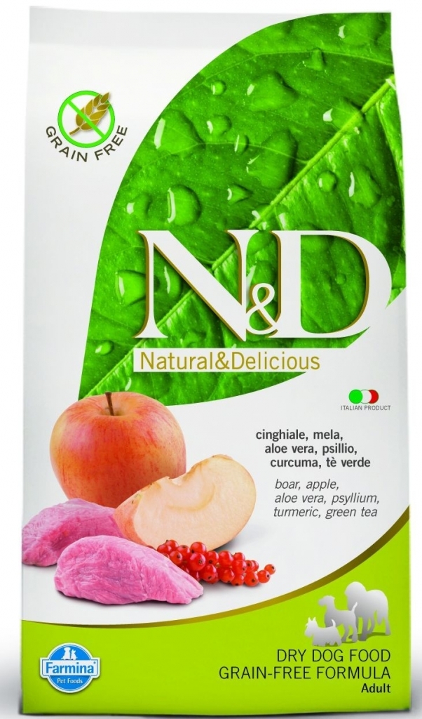 N&D Grain Free DOG Adult Boar & Apple 800g