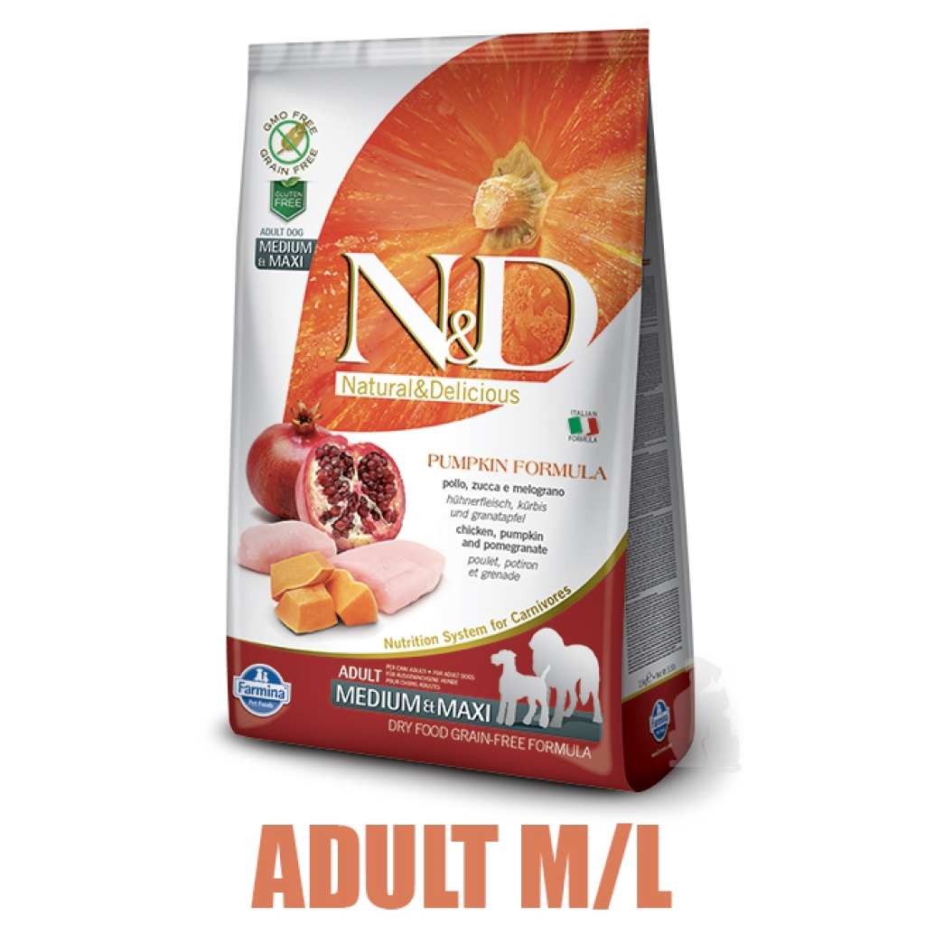 N&D Grain Free Pumpkin DOG Adult M/L Chicken&Pomegranate 2,5kg