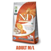N&D Grain Free Pumpkin DOG Ocean Adult M/L Codfish & Orange 12kg