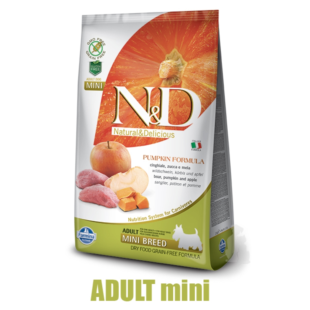 N&D Grain Free Pumpkin DOG Adult Mini Boar & Apple 800g