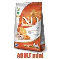 N&D Grain Free Pumpkin DOG Ocean Adult Mini Codfish & Orange 800g