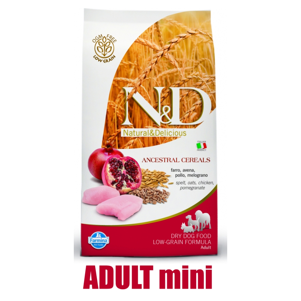 N&D Low Grain DOG Adult Mini Chicken & Pomegranate 2,5kg (kuře + granátové jablko)