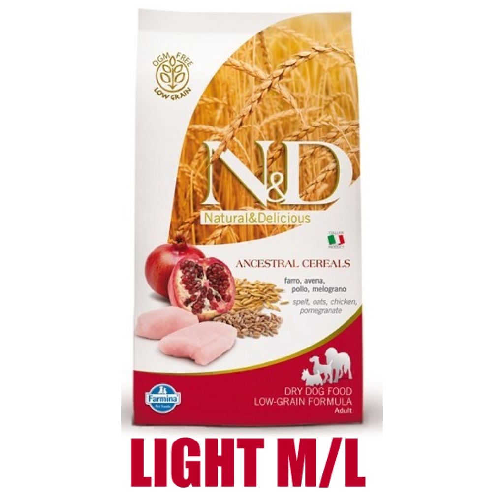 N&D Low Grain DOG Light M/L Chicken&Pomegranate 12kg