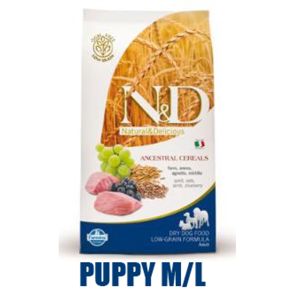 N&D Low Grain DOG Puppy M/L Lamb & Blueberry 2,5kg