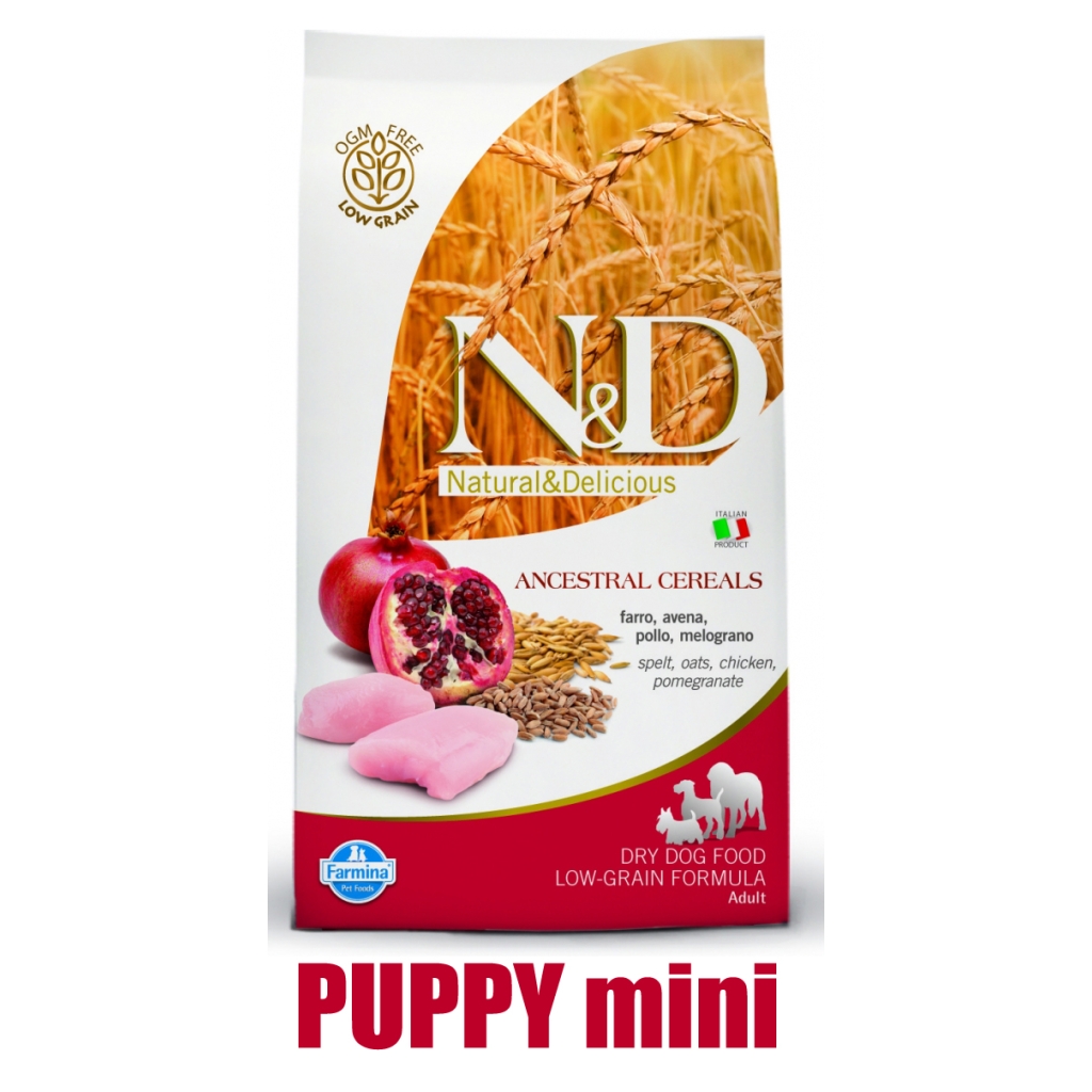 N&D Low Grain DOG Puppy Mini Chicken & Pomegranate 800g (kuře + granátové jablko)