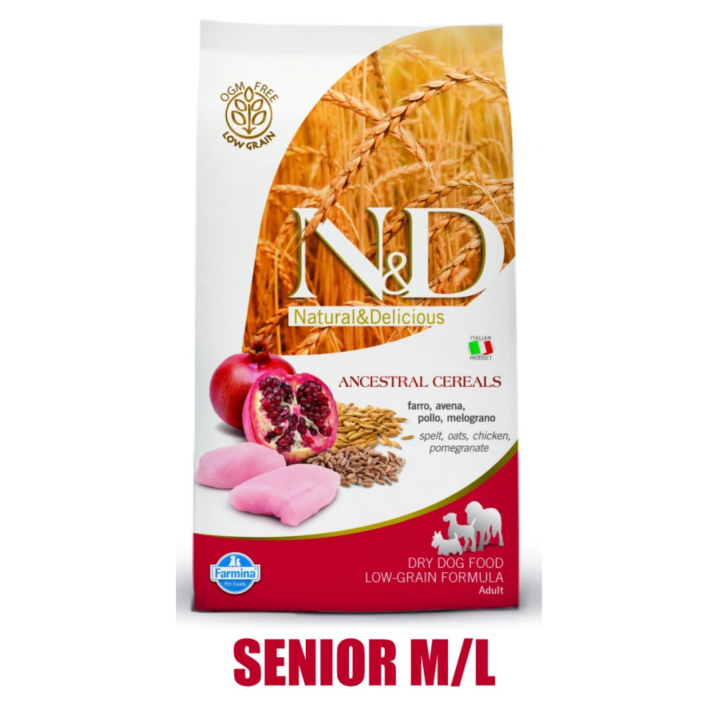 N&D Low Grain DOG Senior M/L Chicken&Pomegranate 12kg