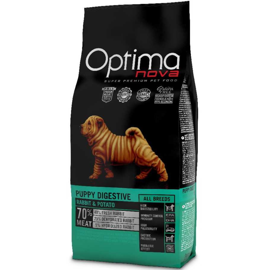 OPTIMAnova dog PUPPY DIGESTIVE GRAIN FREE Rabbit 12kg - AKCE