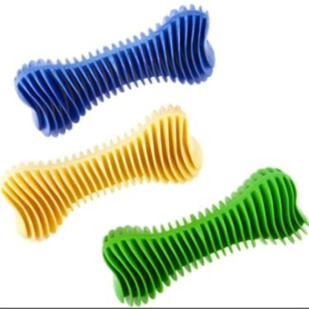 Dentální žebrovaná kost - 14cm -  různé barvy