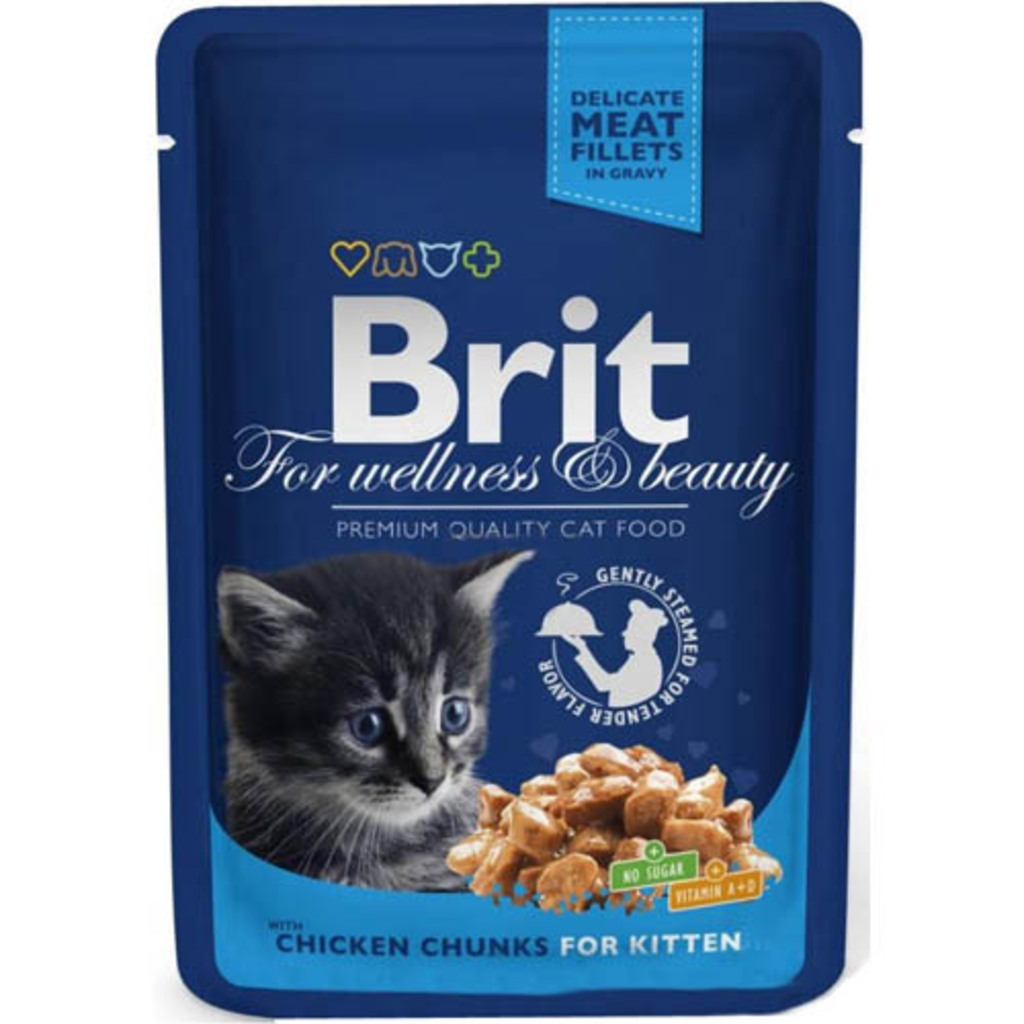 Brit Premium Cat kapsa Chicken Chunks for Kitten 100g