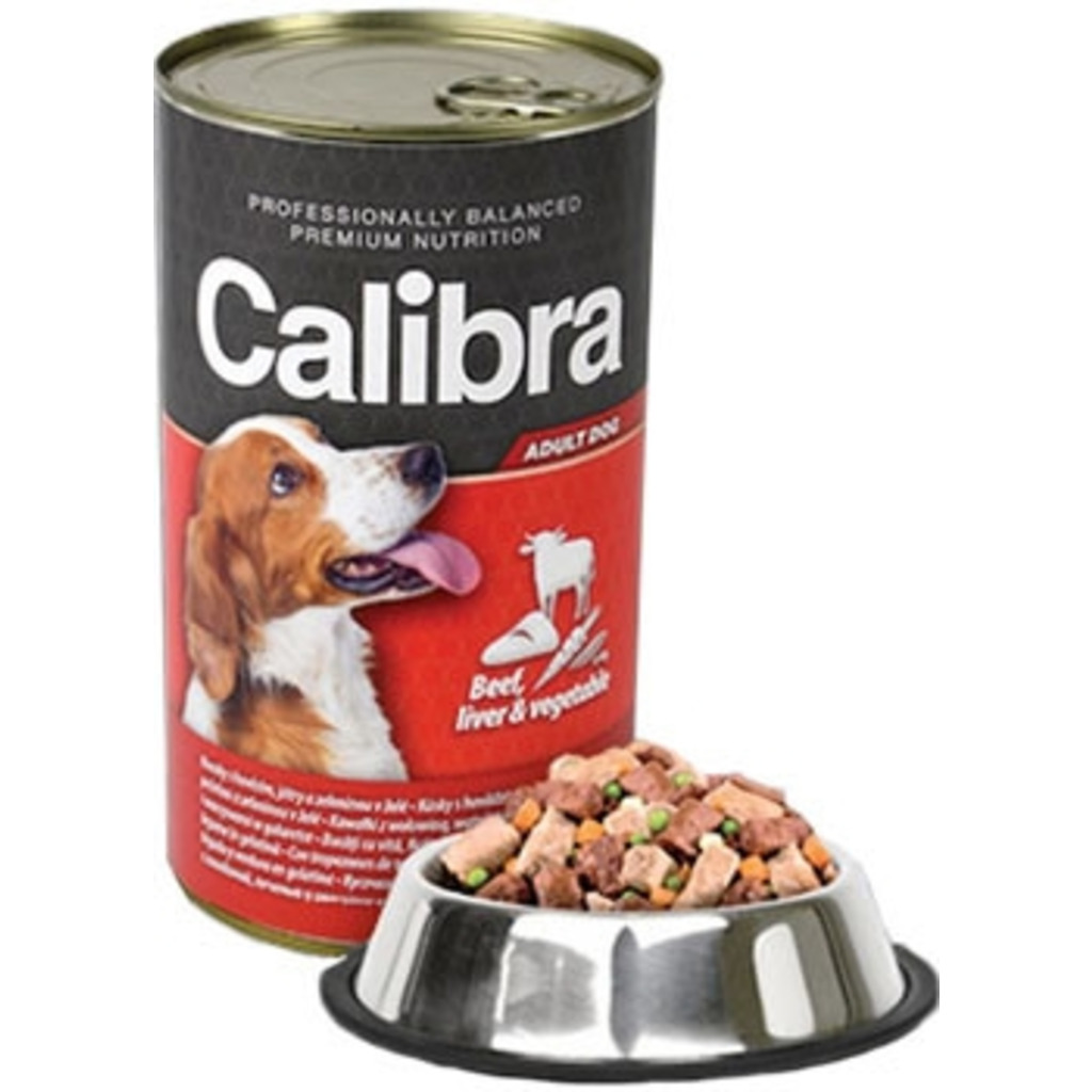 Calibra Dog konzerva hovězí+játra+zelenina v želé 1240g