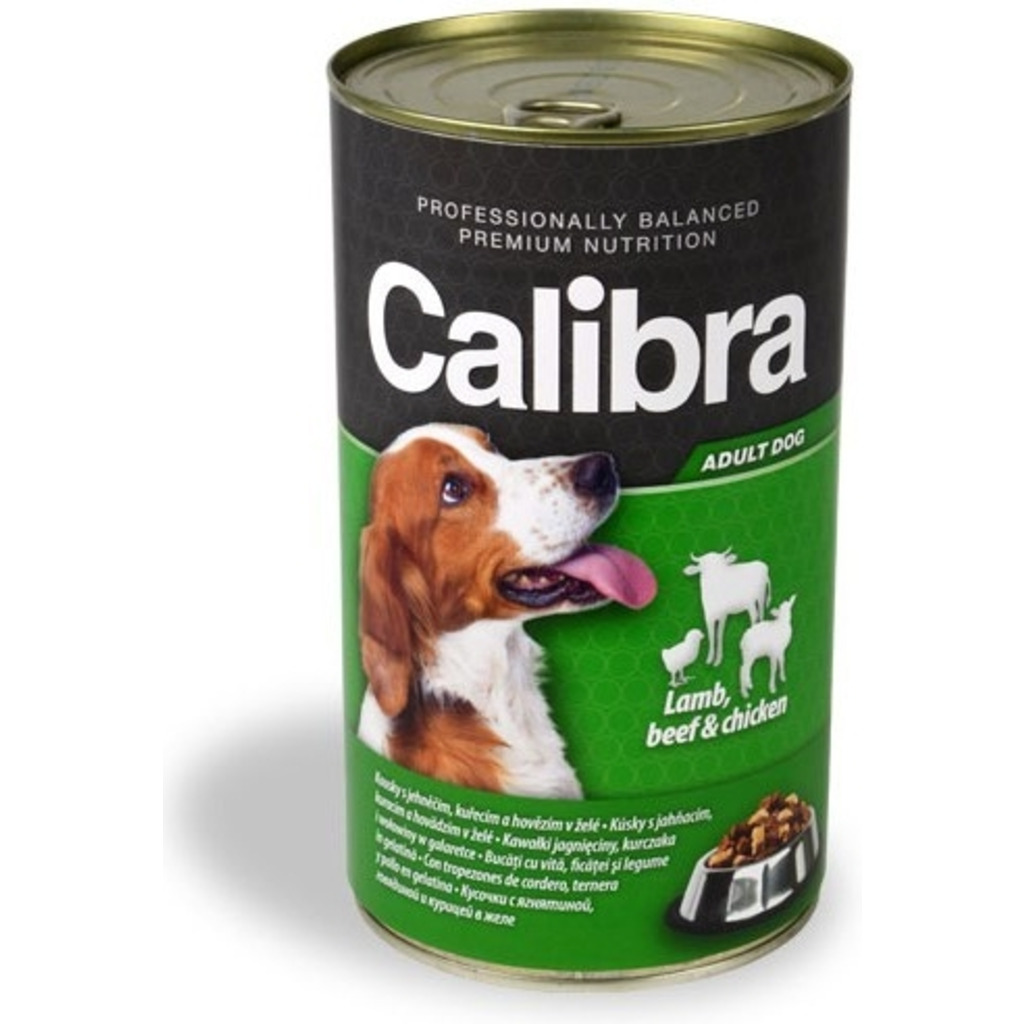Calibra Dog konzerva jehněčí+hovězí+kuřecí v želé 1240g