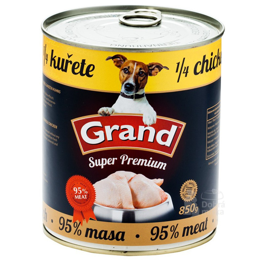 GRAND konzerva pes Extra s 1/4 kuřete 850g